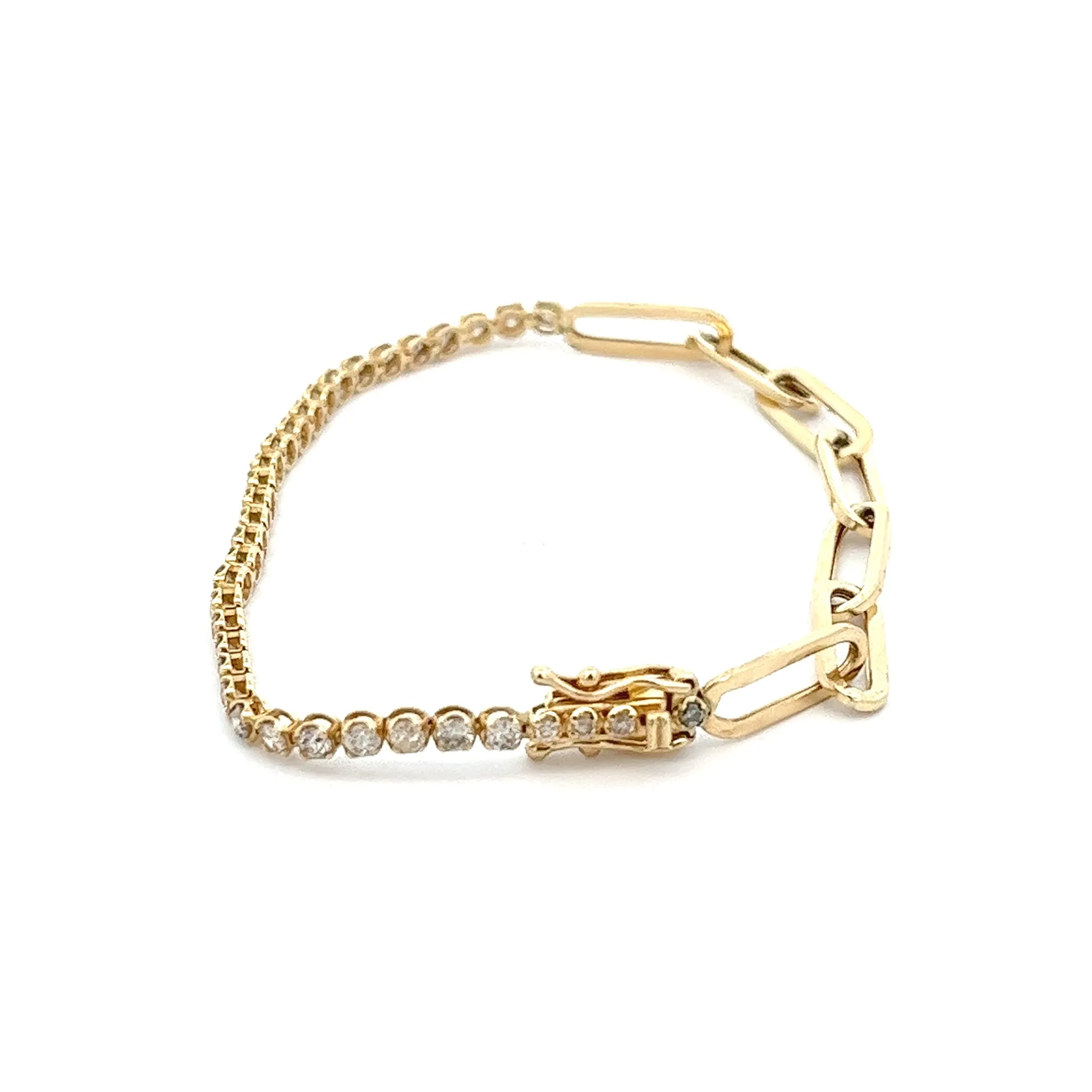 1.00ct 14k Yellow Gold Diamond Bracelet