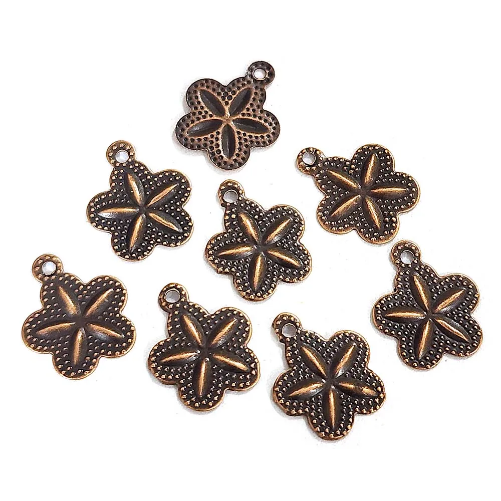 100pcs Pkg. Antique Bronze Plated Filigree Charms Jewelry Making Findings in size about 11x13mm