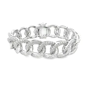 11.96ct 14k White Gold Diamond Bracelet