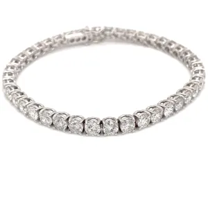 11.96ct 18k White Gold Diamond Tennis Bracelet