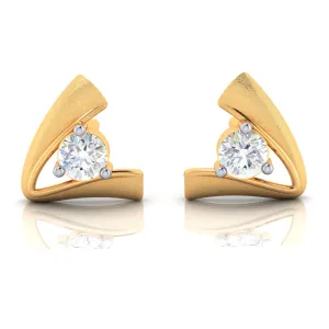 14k A Shape American Diamond Gold Earnings