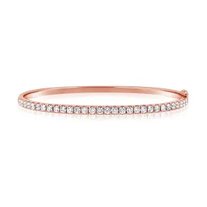 14k Rose Gold Diamond Bangle