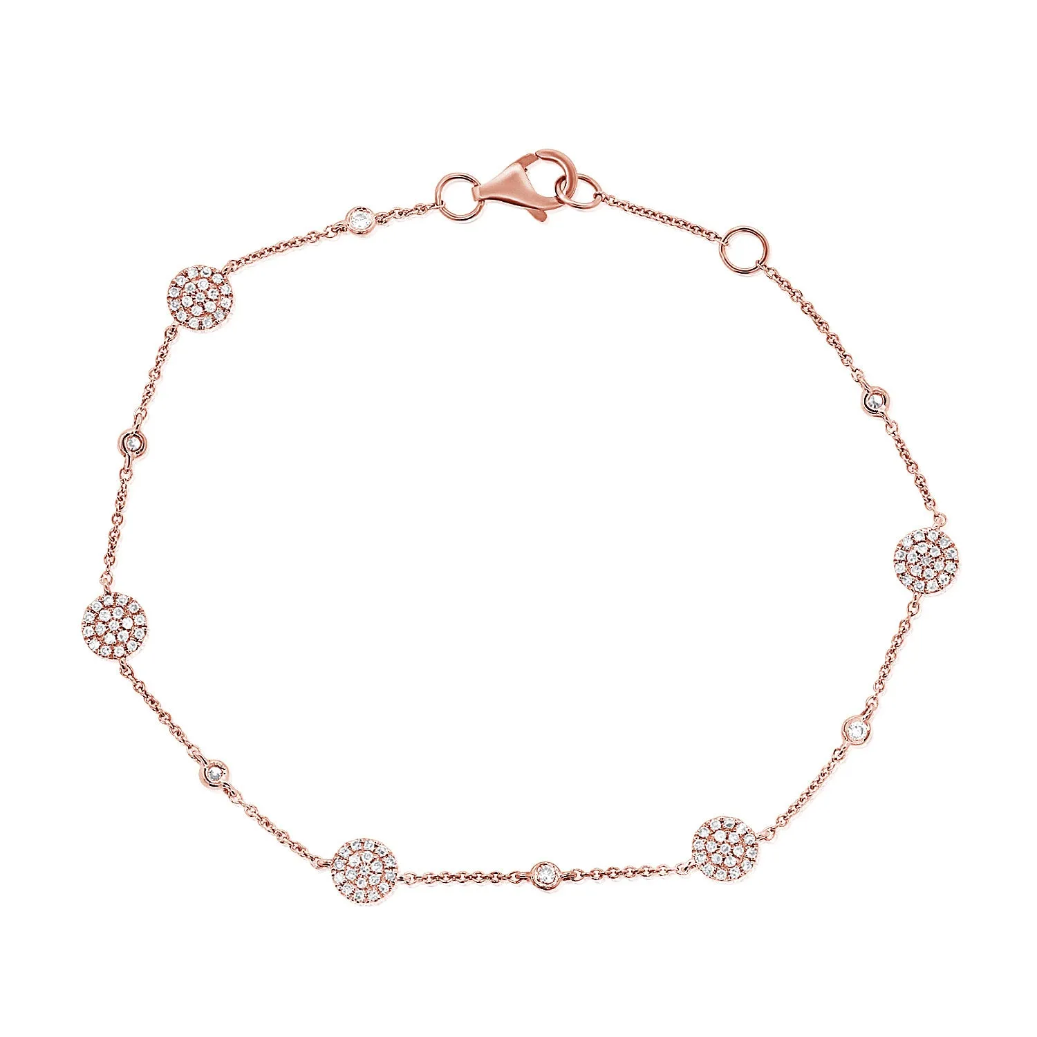 14k Rose Gold Diamond Bracelet