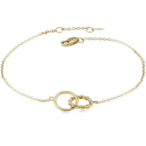 14k Twist & Plain Interlocking Rings Bracelet