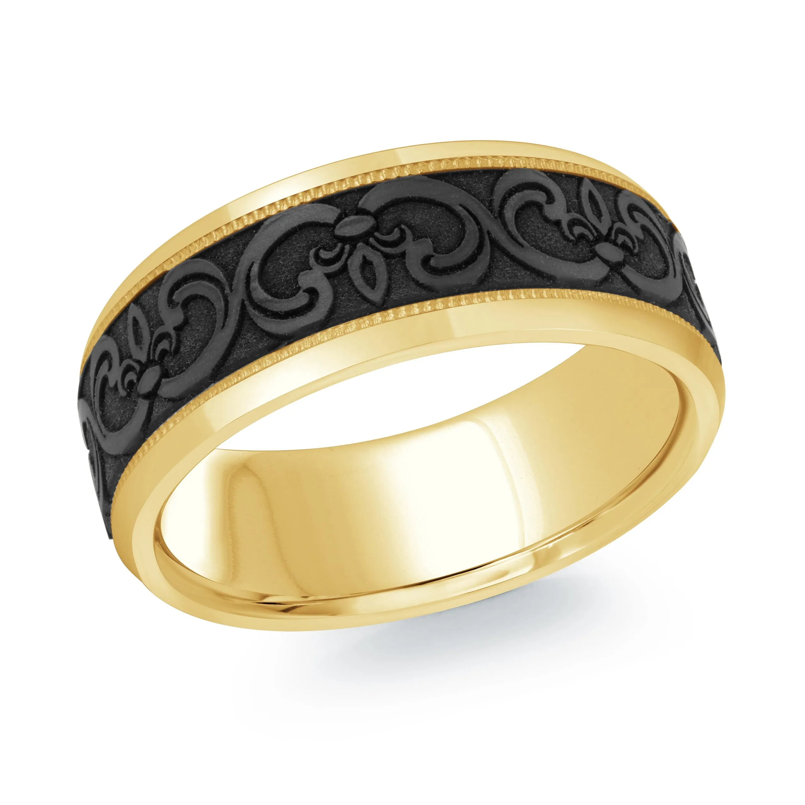 14K Yellow Gold Ring from the Noir Collection by Malo - MRDA-139-8Y