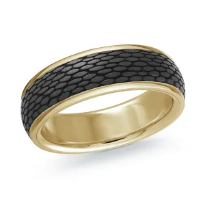 14K Yellow Gold Ring from the Noir Collection by Malo - MRDA-167-7Y