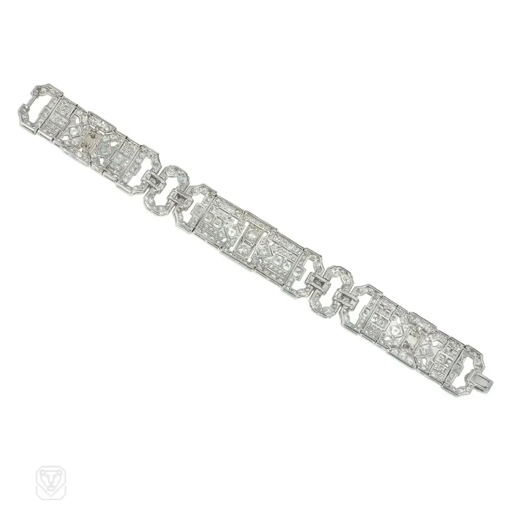 1920s diamond and platinum strapwork bracelet