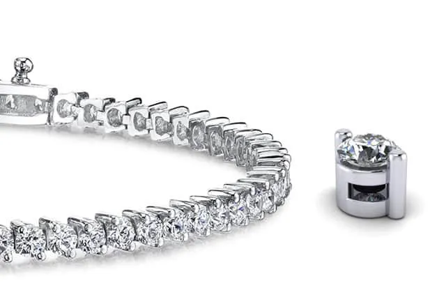 2 Prong Set Round Lab-Grown Diamond Tennis Bracelet with 1.46 ct.(finished) 1.5mm