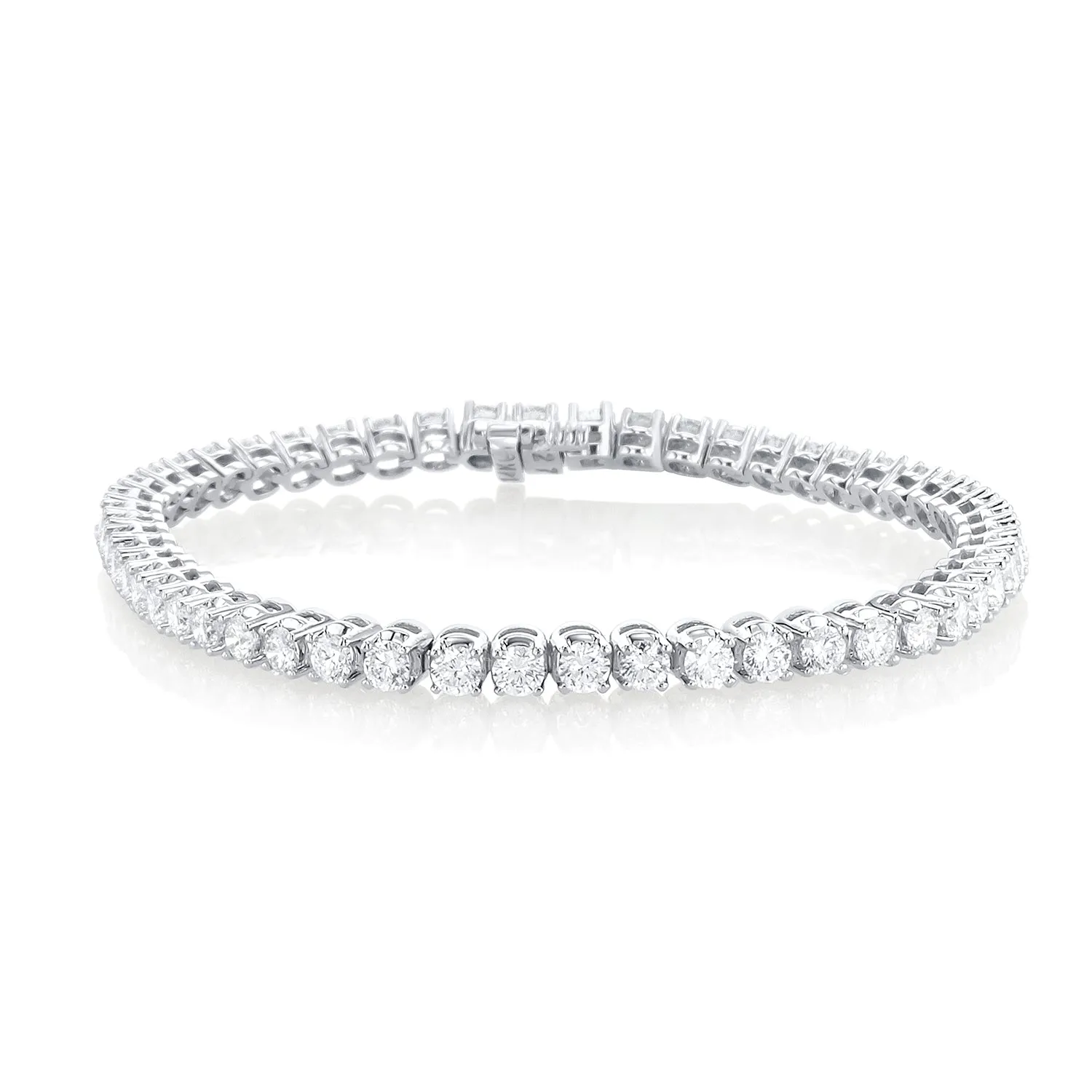 4.50 Carat Round Lab Grown Diamond Tennis Bracelet set in 14K White Gold