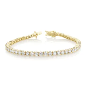 4.75 Carat Round Lab Grown Diamond Tennis Bracelet set in 14K Yellow Gold