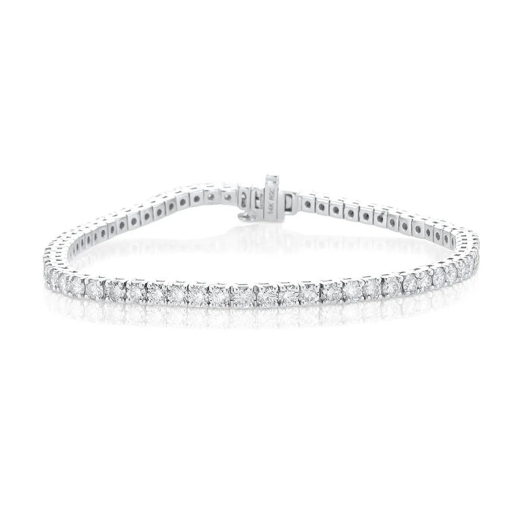 5.00 Cttw Round Diamond 14K White Gold Tennis Bracelet