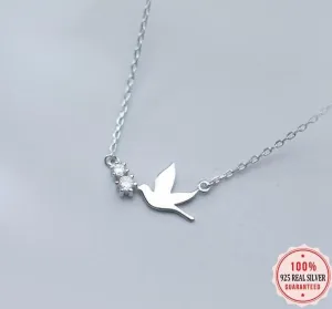 925 Sterling Silver Dove Pendant Necklace