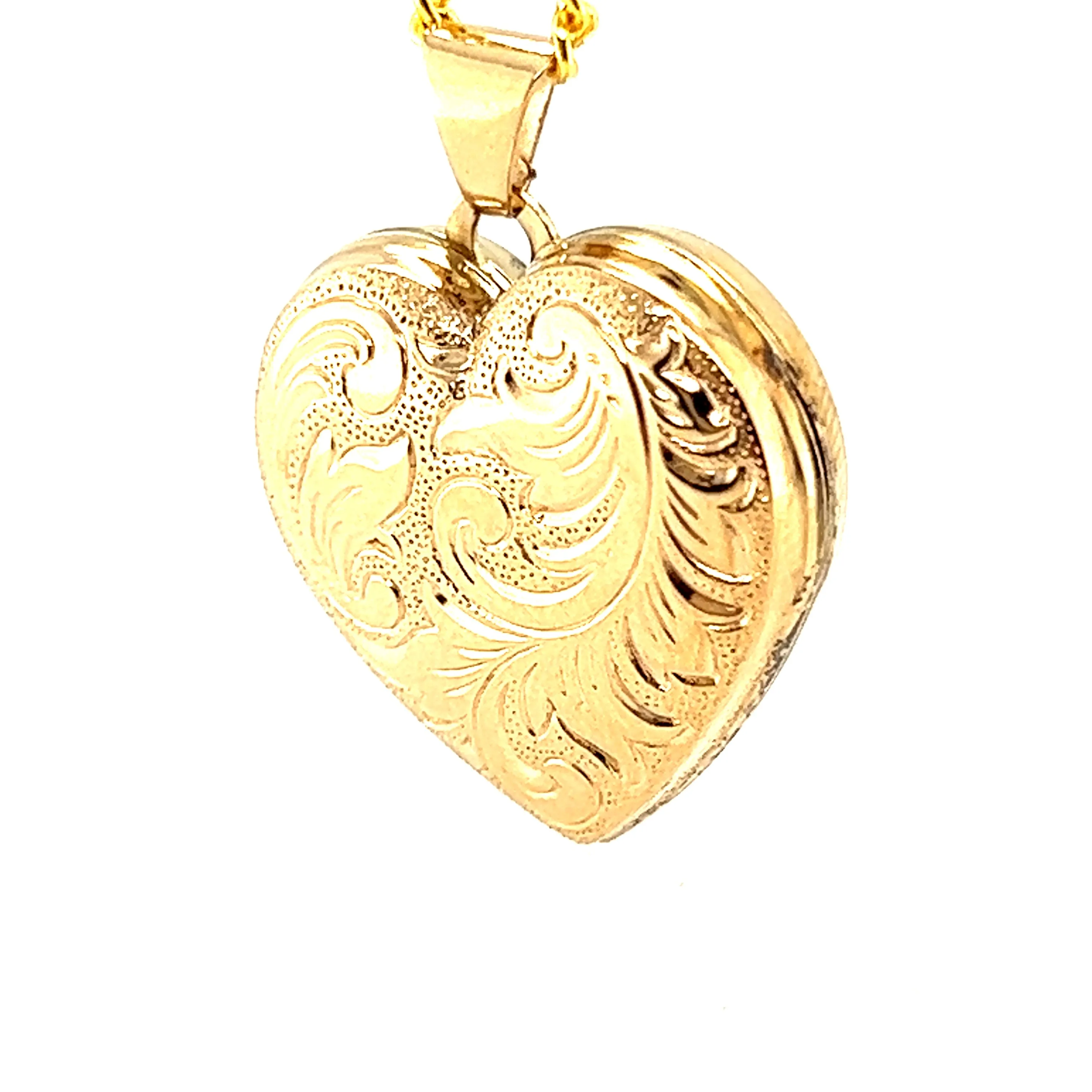 9ct Yellow Gold Heart Locket Pendant