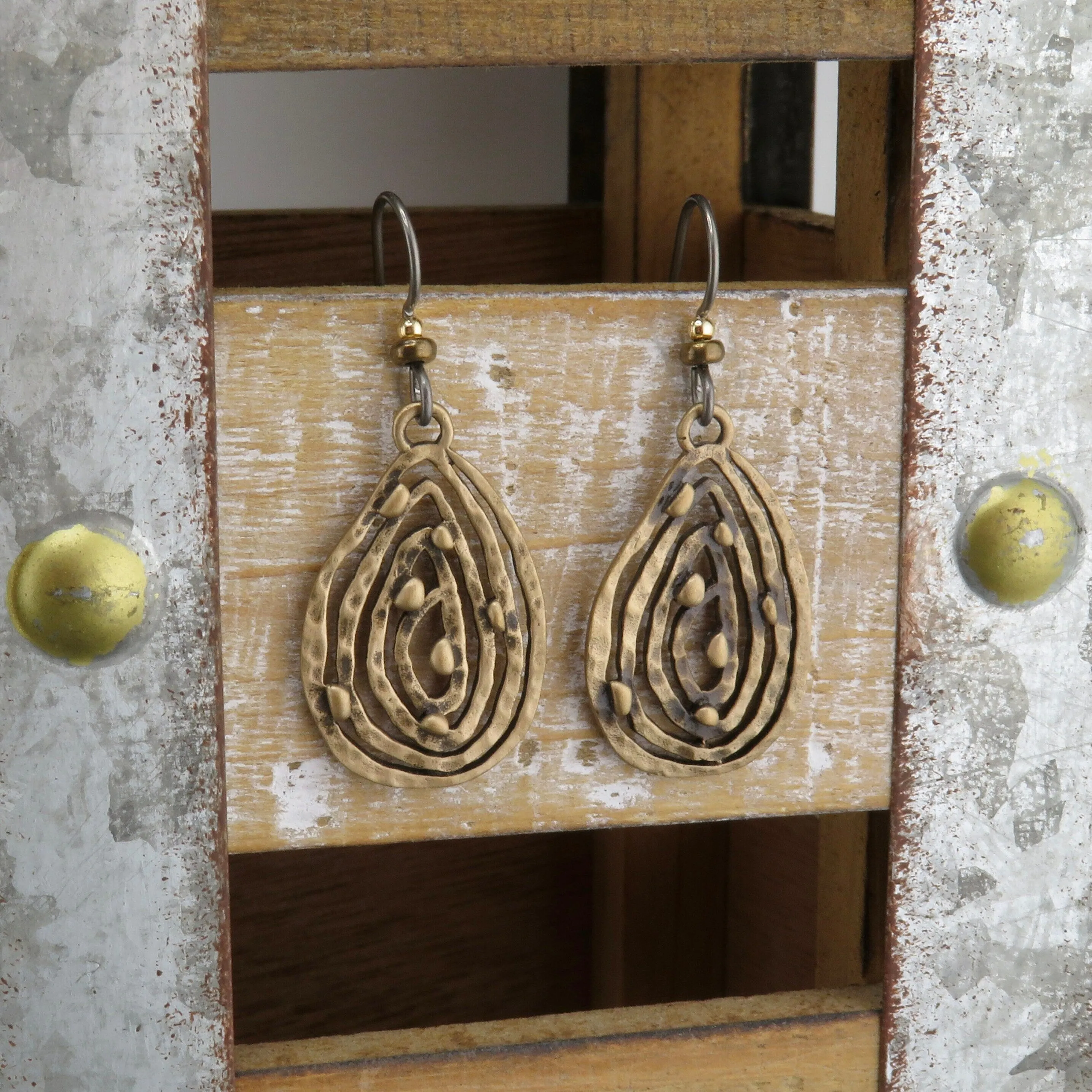 Abstract Bronze Earrings