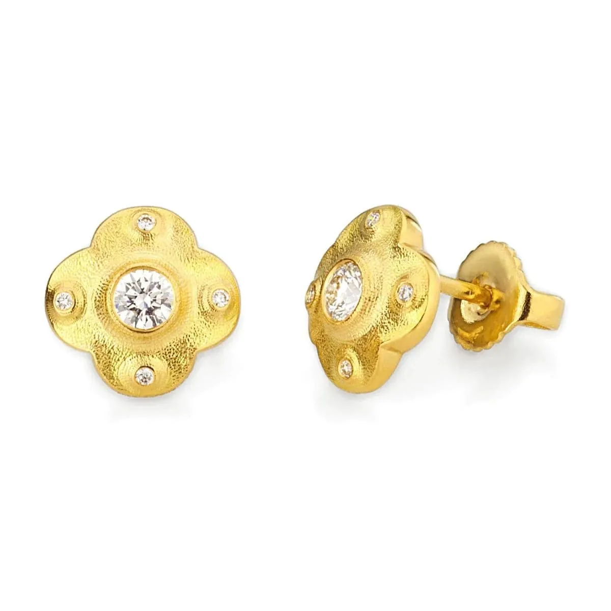 Alex Sepkus 18k Yellow Gold Flora Diamond Earrings