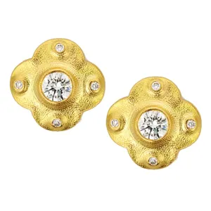 Alex Sepkus 18k Yellow Gold Flora Diamond Earrings