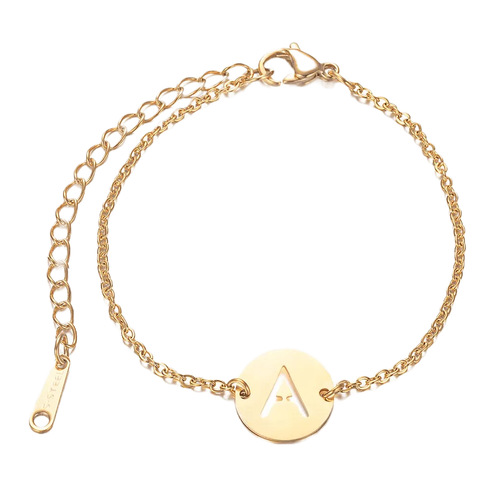 Alphabet Bracelet Gold Plated - Letter A