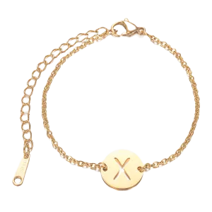 Alphabet Bracelet Gold Plated - Letter X