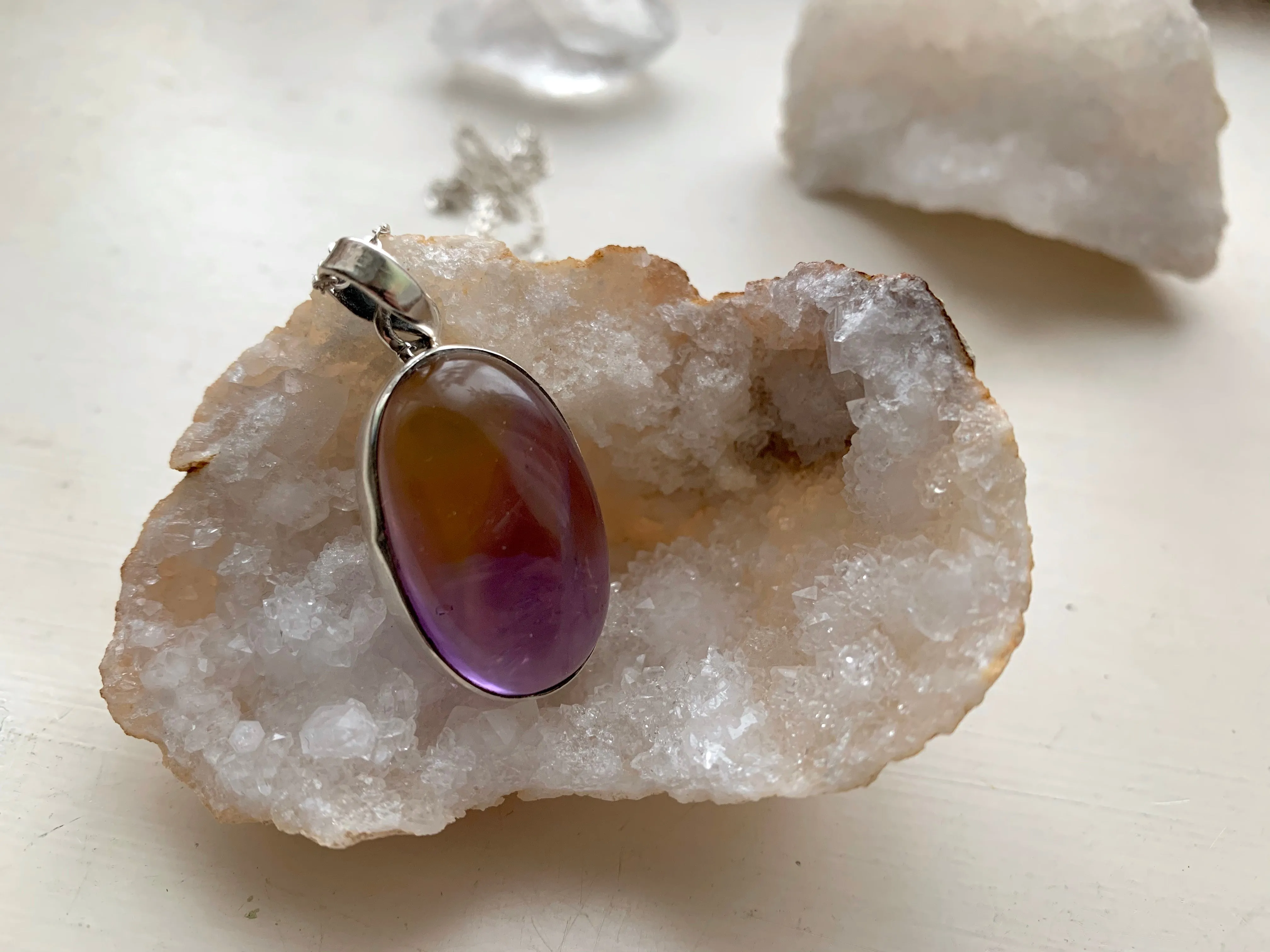 Ametrine Akoni Pendant - Long Oval