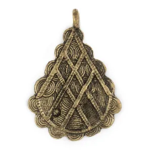 Antiqued Brass Baule Pyramid Pendant (67x48mm)