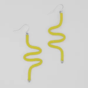 Artistic Rubber Tubing Naya Earrings Yellow