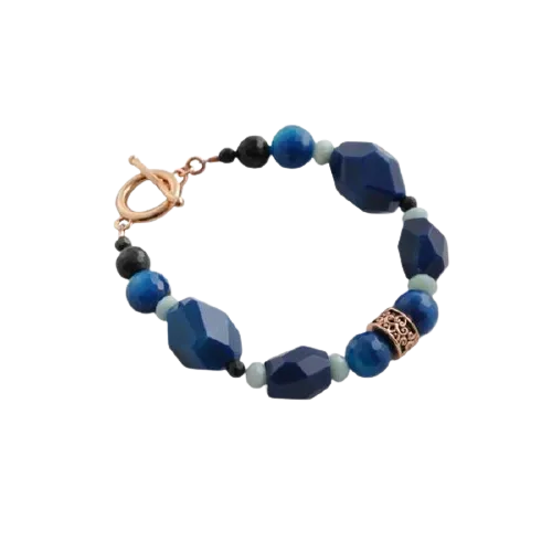 Barse Dusky Blue Beaded Bracelet