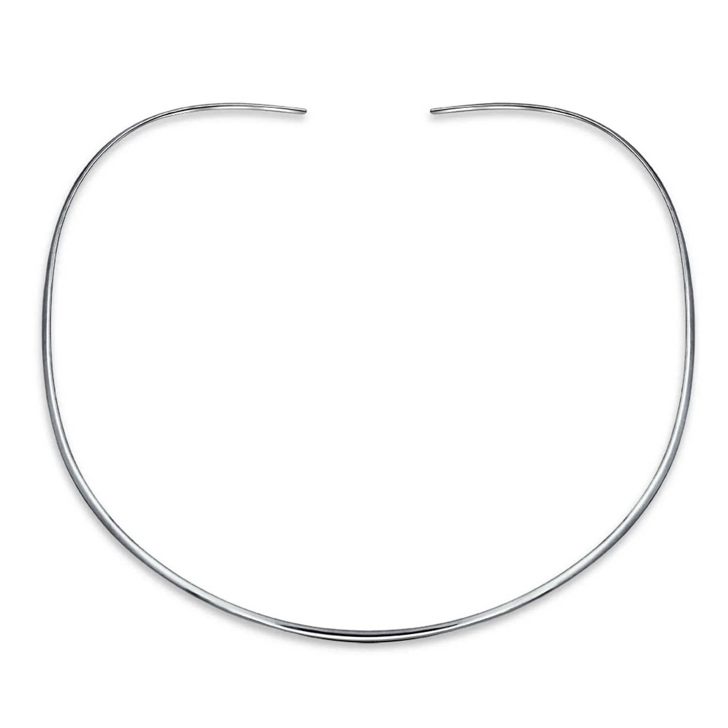 Basic Thin Flat Choker Necklace Silver Sterling Add Pendant 2 3 4MM