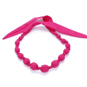 Beaded Necklace, Raspberry Dots