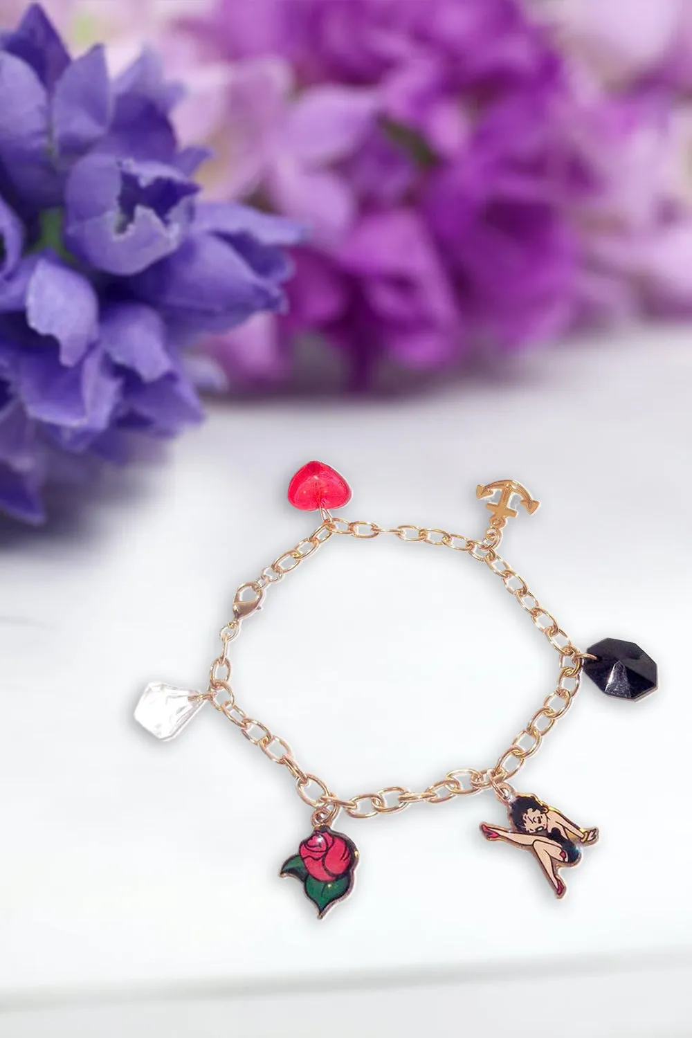 Betty Boop Charm Bracelet - Golden