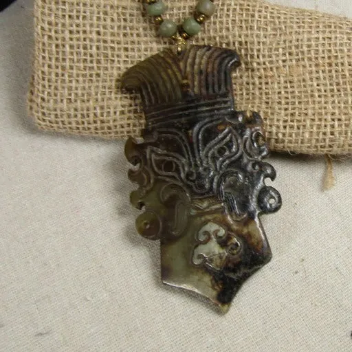 Big Bold Jade Pendant Necklace Intriguing Style