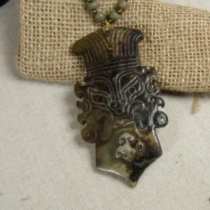 Big Bold Jade Pendant Necklace Intriguing Style