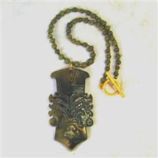 Big Bold Jade Pendant Necklace Intriguing Style