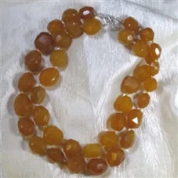 Big Bold Yellow Agate Nugget Gemstone Multi-strand Necklace