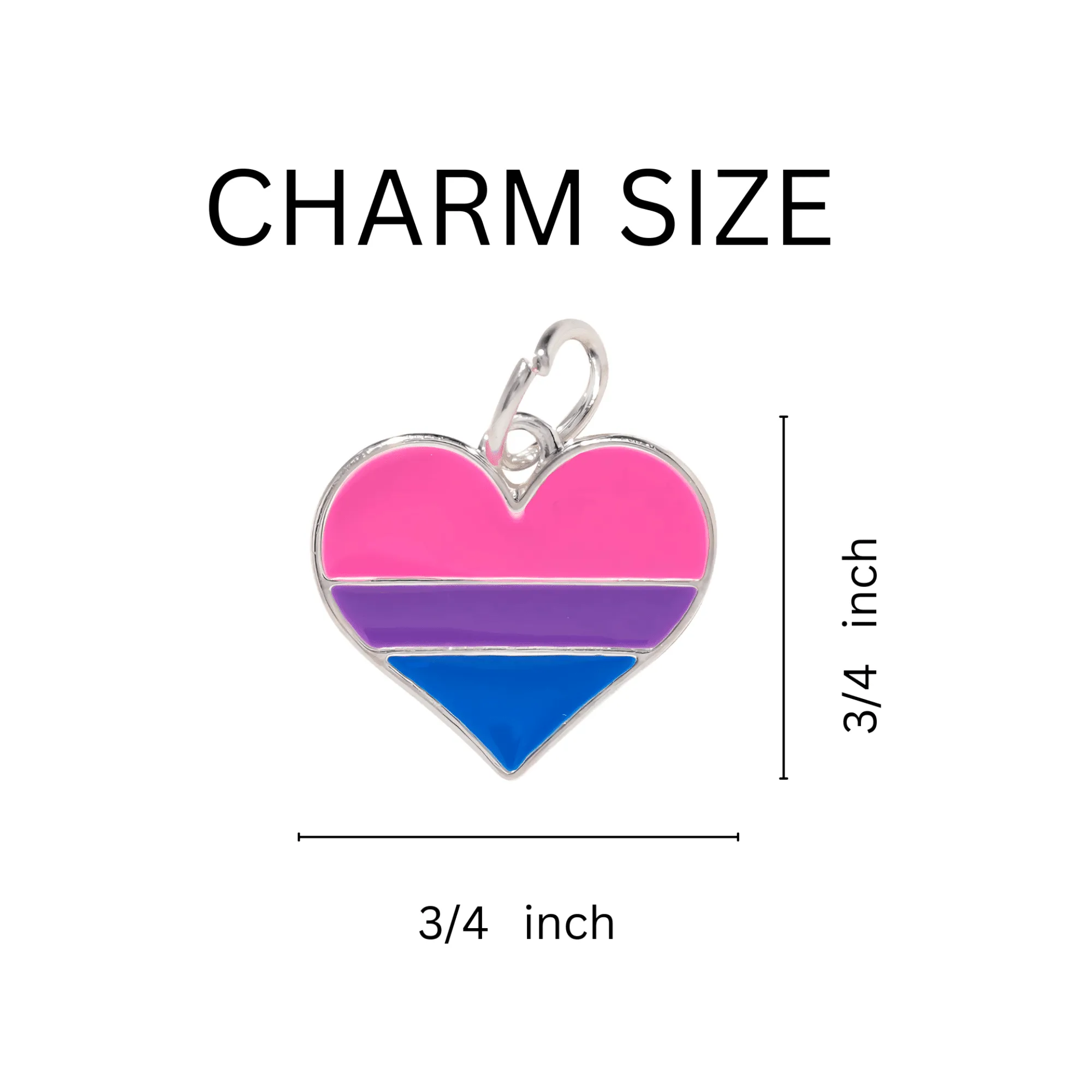 Bisexual Heart Charm Black Leather Cord Bracelets