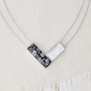 Black & White Kimono Magnetic V Pendant