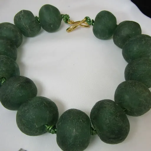 Bold Green Beaded Necklace Bold Statement Style