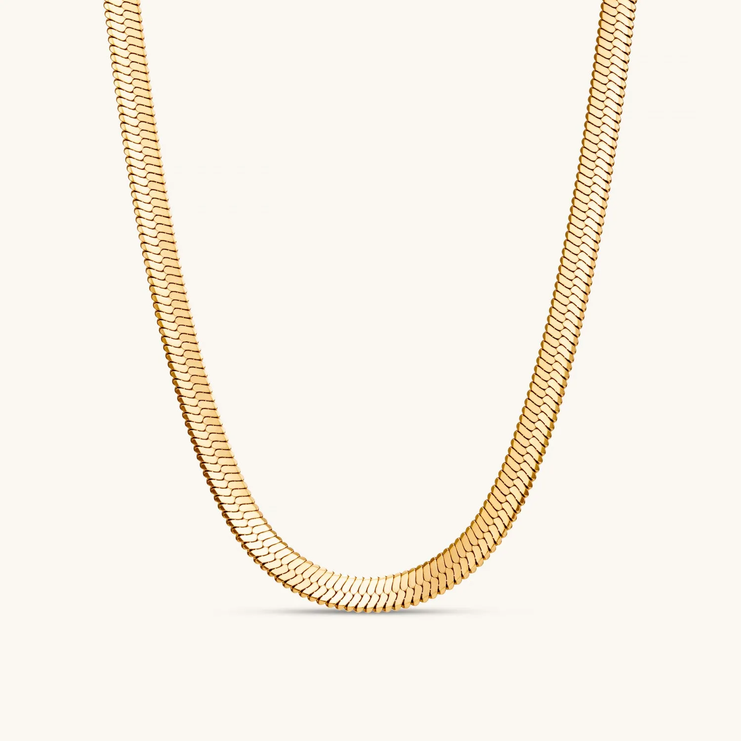 Bold Herringbone Necklace Gold