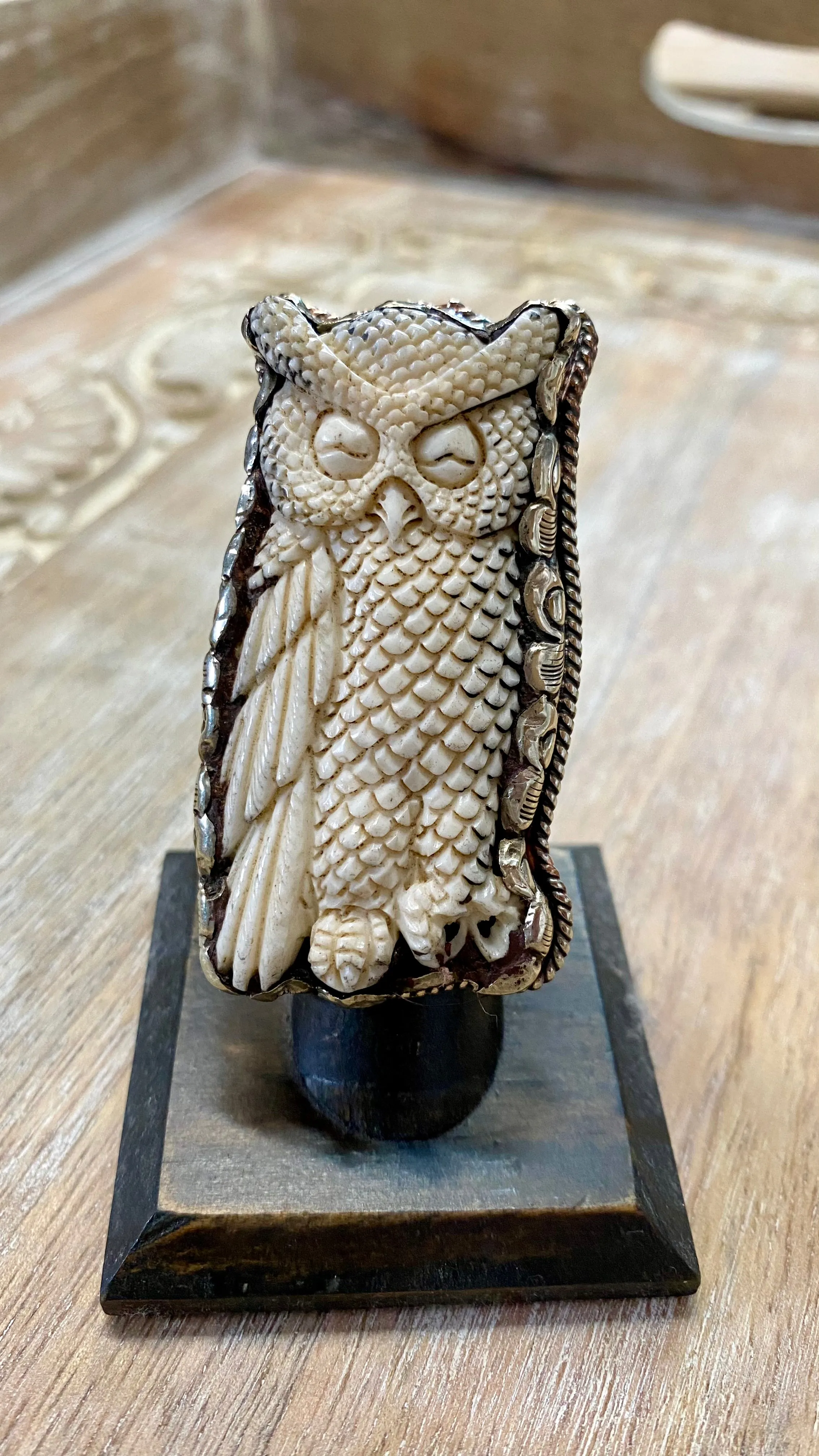 Bone Owl Ring