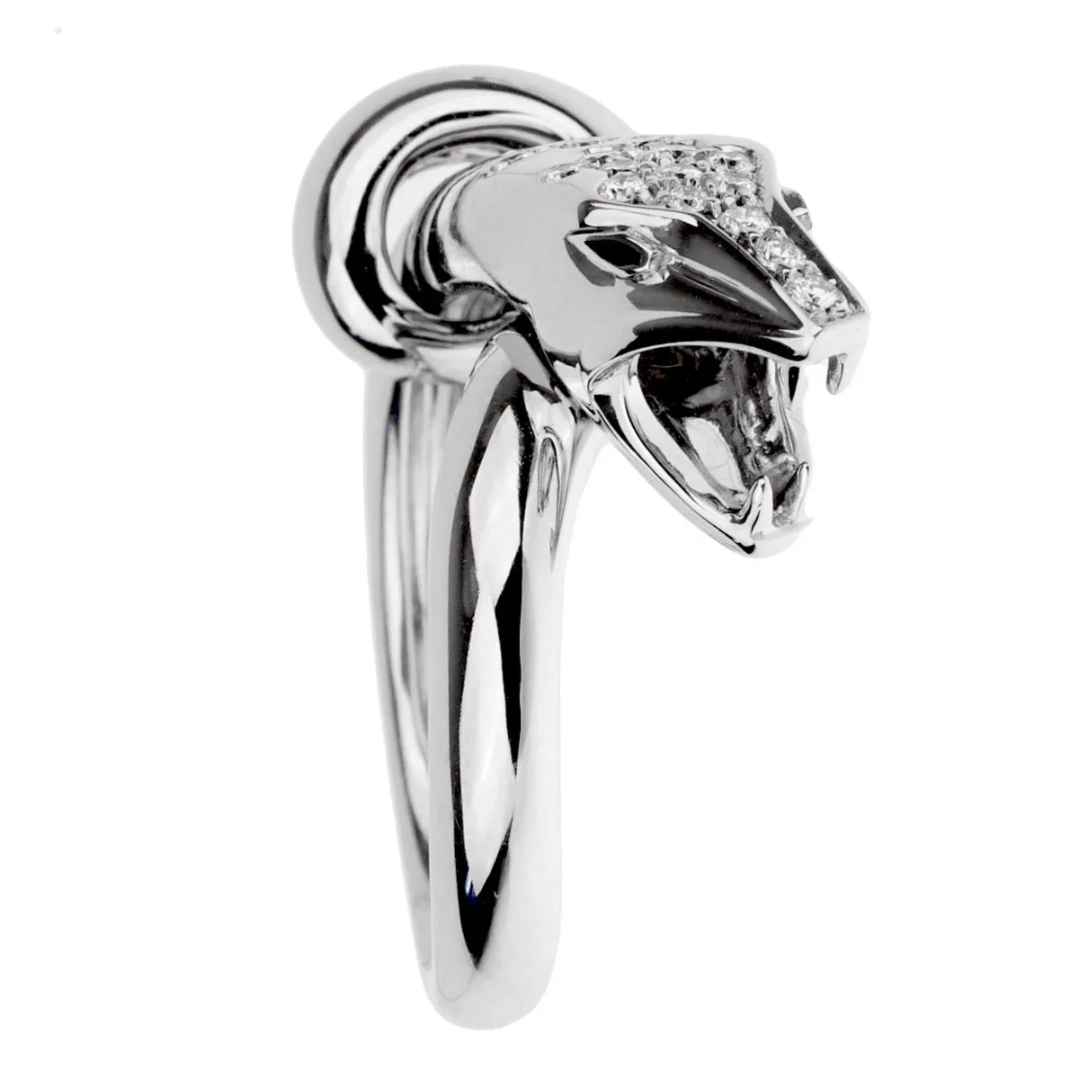 Boucheron Kaa Diamond Snake White Gold Ring Sz 5