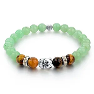 Buddha Jade Bracelets For Women Tibetan Silver Chain & Link Bracelets & Bangles Vintgae India Natural Stone Bead Love Jewelry