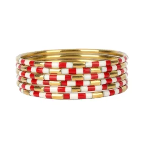 BuDhaGirl Red/White Veda Bangles