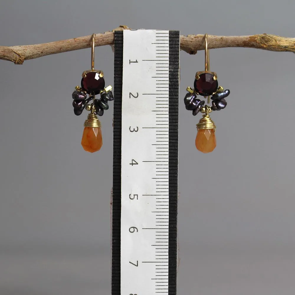 Burgundy Carnelian Angel Earrings