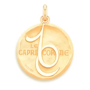 Capricorn 18k Gold Symbol Medallion Charm