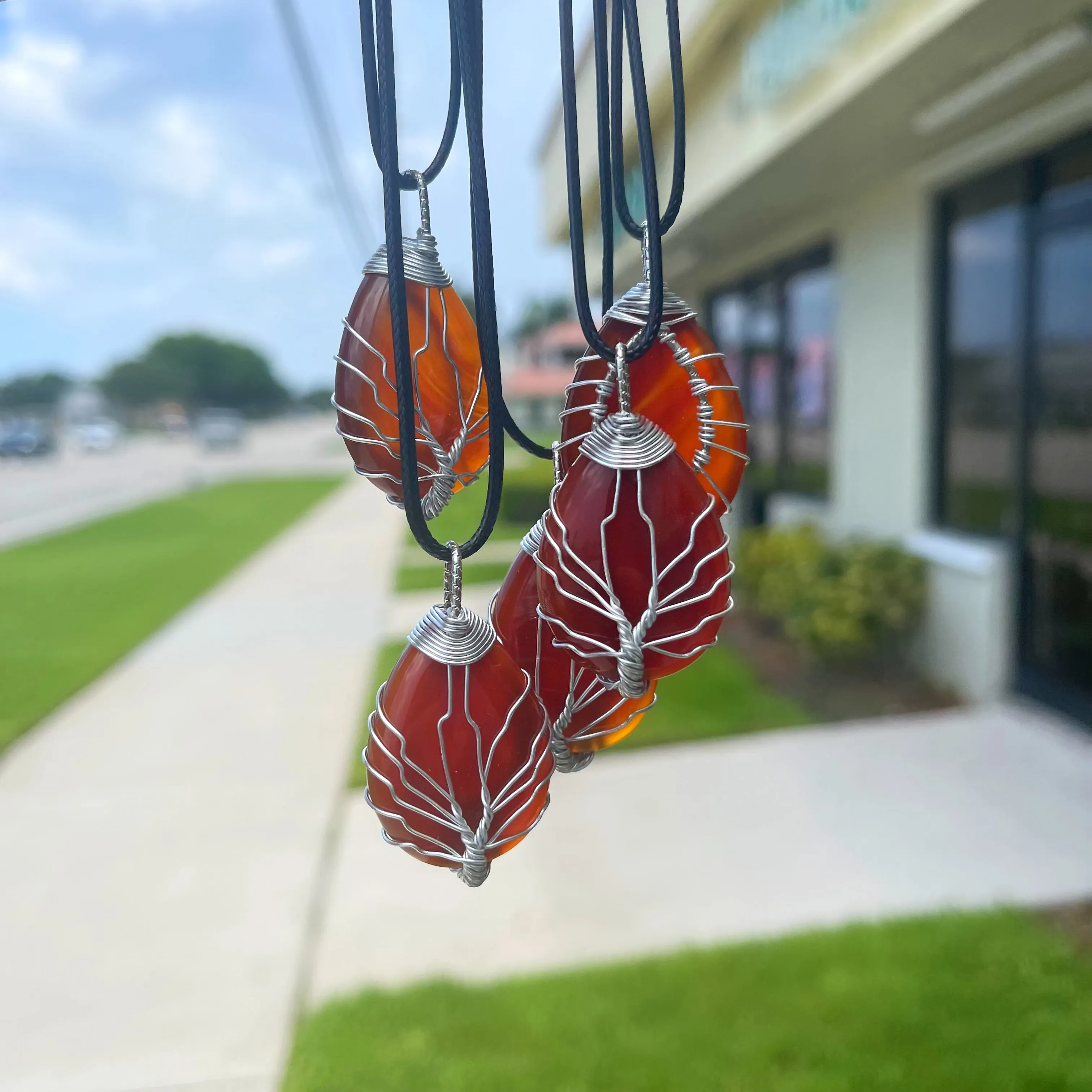 Carnelian Tree of Life Pendants