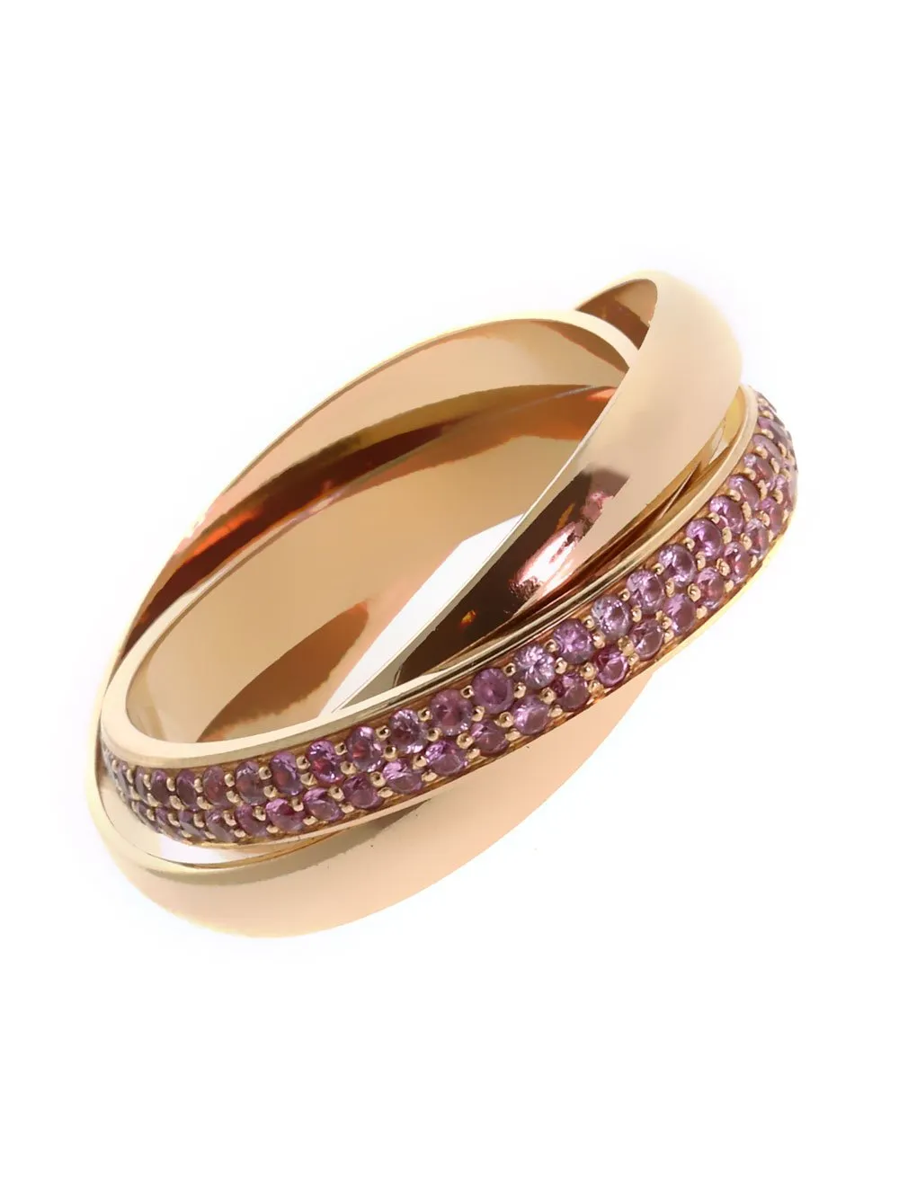 Cartier Trinity Pink Sapphire Rose Gold Ring