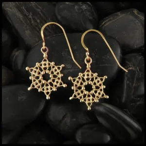 Celtic Starlight Snowflake Earrings in Gold