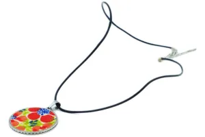 Ceramic, Metal, Cord 11" Necklace Colorful Days