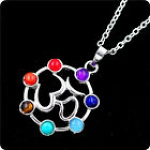 Chakra Necklace, Circle OM