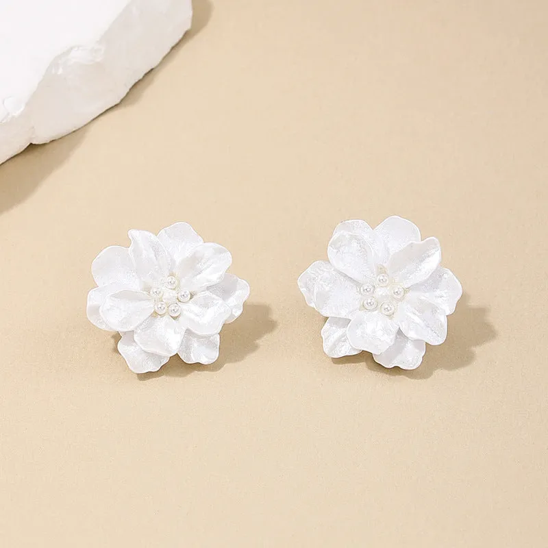 Chic Camellia Flower Earrings - Vienna Verve Collection