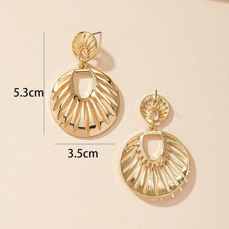 Chic Vienna Verve Metal Earrings with Unique Hollow Design